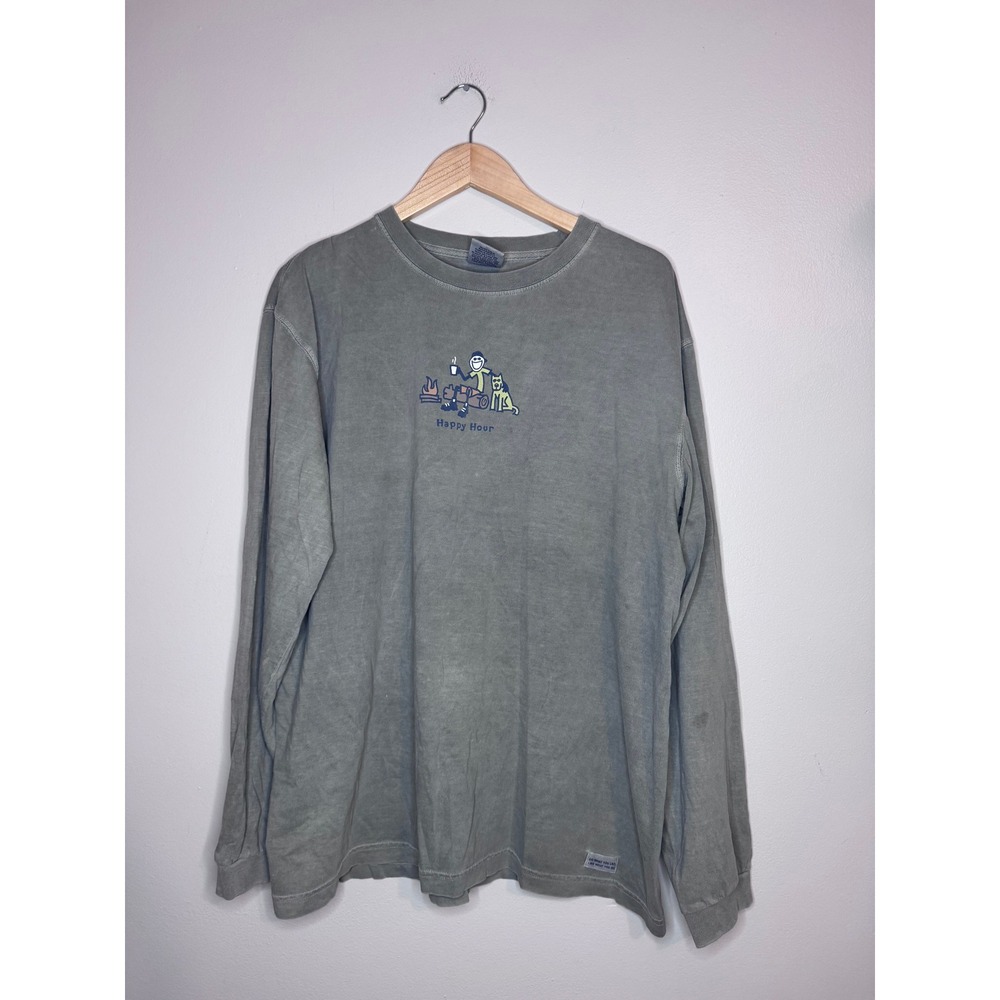 Life Is Good Happy Hour Camping Graphic Long Sleeve Tee XL